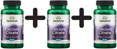 3 x Calcium Citrate, 200mg - 60 caps