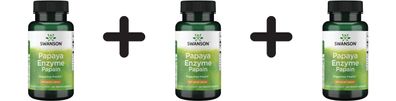 3 x Papain Papaya Enzyme, 100mg - 90 vcaps