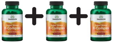 3 x Super Stress B-Complex with Vitamin C - 100 caps