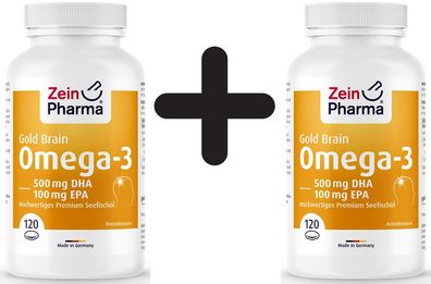 2 x Omega-3 Gold - Brain Edition, 1000mg - 120 softgels