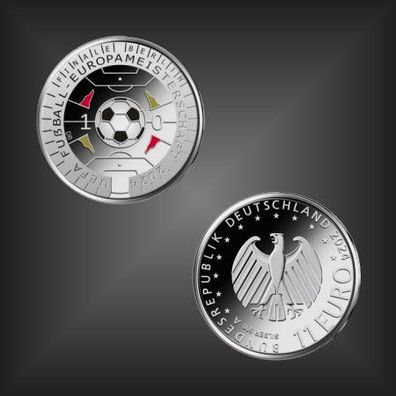 11 EURO Silber Gedenkmünze EM Fußball Europameisterschadt Deutschland 2024 -A-