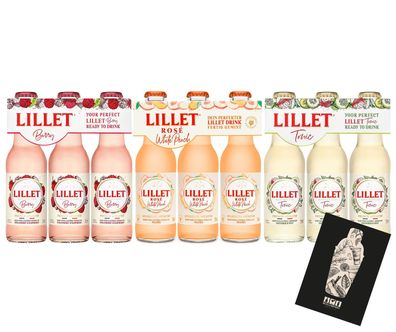 Lillet ready to drink Mischgetränk 9er Set mit Rose White Peach, Berry, Tonic - 9