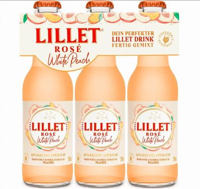 Lillet Rose White Peach ready to drink Mischgetränk 3er Set - 3x 200ml (10,3% v