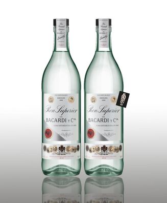 Bacardi 2er-Set Ron Superior de Bacardi Y CIA. 2 x 0,7l (44,5% vol.) inkl. Mixc