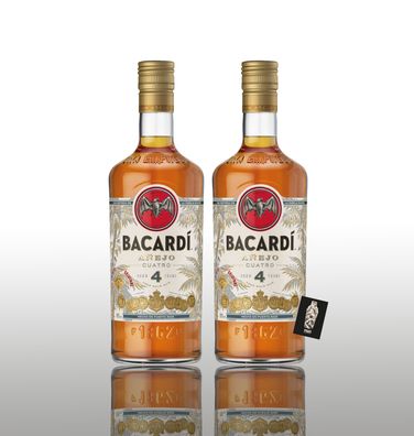 Bacardi 2er-Set Anejo 4 Cuatro goldener Rum Bahamas 1l (40% vol.)
