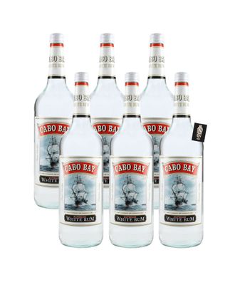 Cabo Bay 6er-Set Superior White Rum 6x1L ( 37,5% vol.) inkl. Mixcompany Postkar