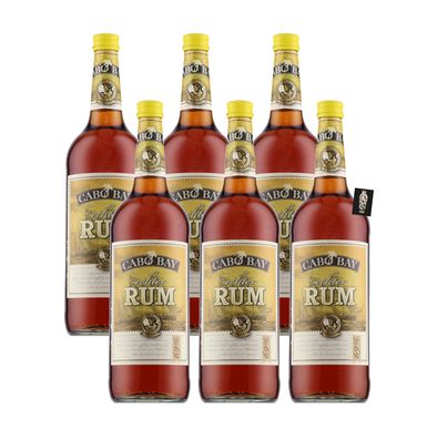 Cabo Bay 6er-Set echter Rum 6x1L (69% vol.) inkl. Mixcompany Postkarte- [Enthäl