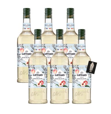 Giffard 6er-Set Weißer Pfirsich Sirup Sirop Peche Blanche White Peach Syrup 6x1