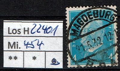 Los H22401: Deutsches Reich Mi. 454, gest.