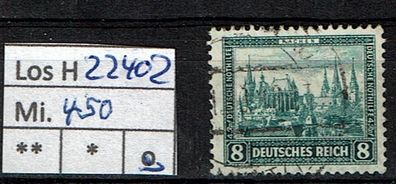 Los H22402: Deutsches Reich Mi. 450, gest.