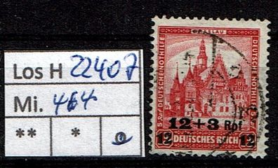 Los H22407: Deutsches Reich Mi. 464, gest.