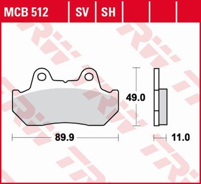 MCB512SH Bremsbelag Honda CB NSR XBR Interceptor Silverwing Goldwing