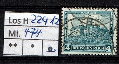 Los H22412: Deutsches Reich Mi. 474, gest.