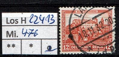 Los H22413: Deutsches Reich Mi. 476, gest.