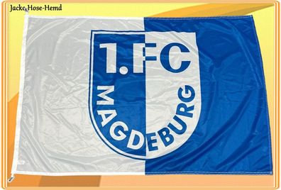 Fahne 1. FC Magdeburg Flagge Mastfahne Hissfahne Blau Weiß Logo Gr: 150x100 NEU