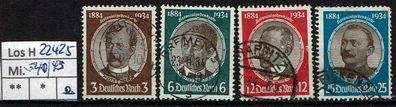 Los H22425: Deutsches Reich Mi. 540/43, gest.