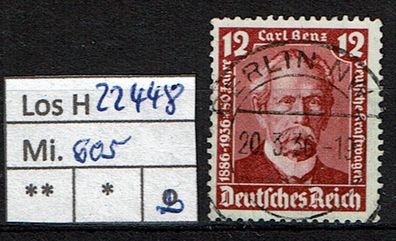 Los H22448: Deutsches Reich Mi. 605, gest.