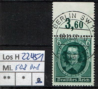 Los H22451: Deutsches Reich Mi. 608, gest.