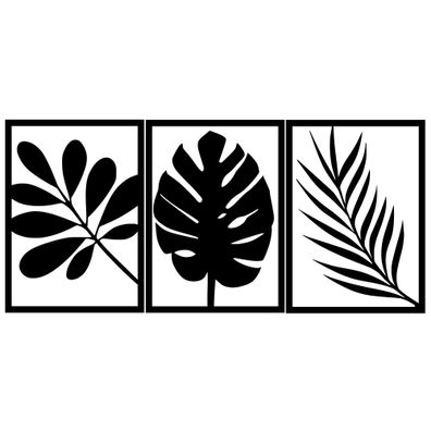 Wallity Wanddekoobjekt TNL1907 100% METAL (Thickness: 1,5 mm) 30 x 42 cm (3 Pieces)