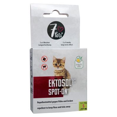 7Pets Ektosol EC Spot-On für Katzen, S - 3x 0,7 ml