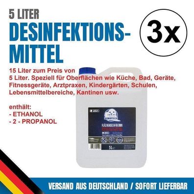 3 x 5 L Robbyrob Flächendesinfektionsmittel 15 Liter- Fertiglösung Art. Nr.196