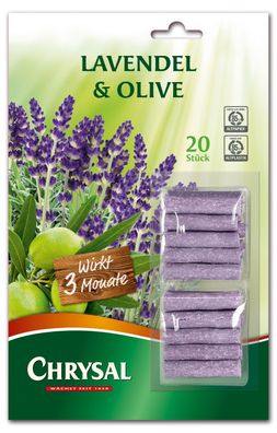 Chrysal Lavendel & Olive Düngestäbchen, 20 Stück