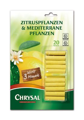 Chrysal Zitrus & Mediterrane Pflanzen Düngestäbchen, 20 Stück
