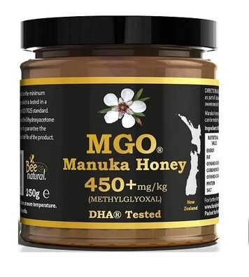 Manukahonig - MGO 450 250 g - echtes Glas Manuka Echtglas(400 + ) Neuseeland