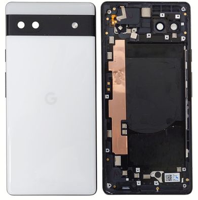 Original Google Pixel 6a Gehäuse Akkudeckel Backcover Rückseite Weiß Gut