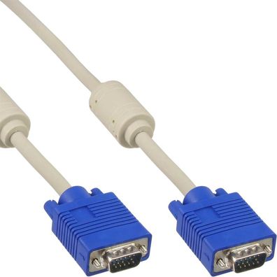 InLine® S-VGA Kabel, 15pol HD Stecker / Stecker, beige, 2m, beige