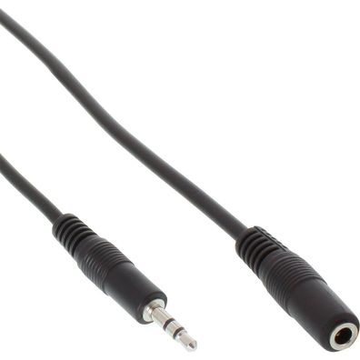 InLine® Klinke Verlängerung, 3,5mm Klinke Stecker / Buchse, Stereo, 5m, schwarz