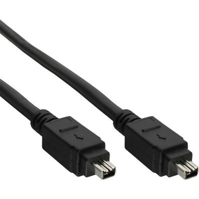 InLine® FireWire Kabel, IEEE1394 4pol Stecker / Stecker, schwarz, 3m, schwarz