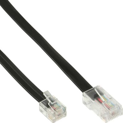 InLine® Modularkabel, RJ45 zu RJ11 Stecker / Stecker, 4adrig, 15m, schwarz
