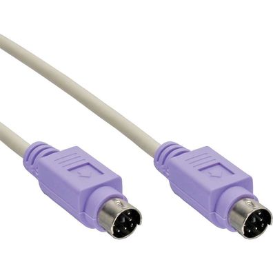 InLine® PS/2 Kabel, Stecker / Stecker, PC 99, Farbe Violett, 2m, beige