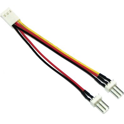 InLine® Lüfter Adapterkabel, 3pol Molex Buchse an 2x 3pol Molex Stecker, 100er P