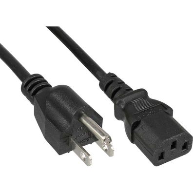 InLine® Netzkabel, Netzstecker USA auf Kaltgerätestecker C13, 5,0m, schwarz