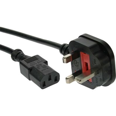 InLine® Netzkabel, Netzstecker England auf Kaltgerätestecker C13, 1,8m, schwarz