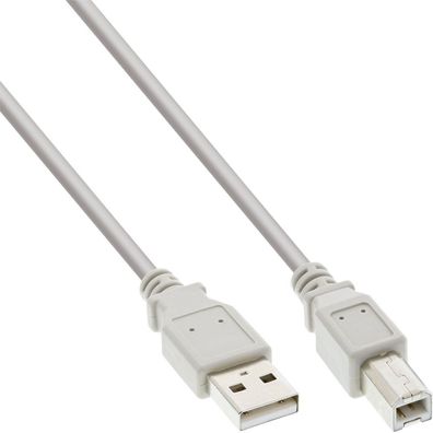 InLine® USB 2.0 Kabel, A an B, beige, 1m, beige