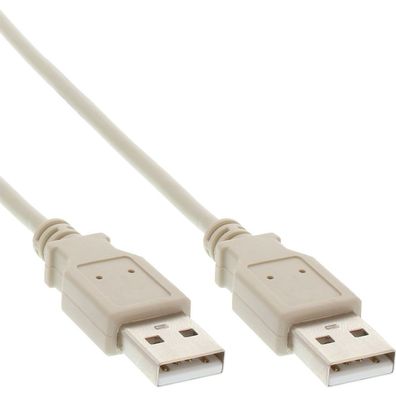 InLine® USB 2.0 Kabel, A an A, beige, 1m, beige
