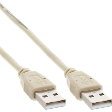 InLine® USB 2.0 Kabel, A an A, beige, 5m, beige