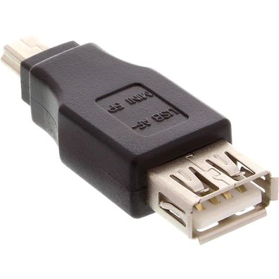 InLine® USB 2.0 Adapter, Buchse A auf Mini-5pol Stecker, schwarz