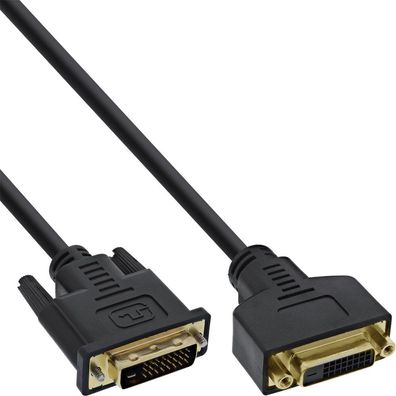 DVI-D Verlängerung Premium, digital 24 + 1 Stecker / Buchse, Dual Link, 5m, schwar