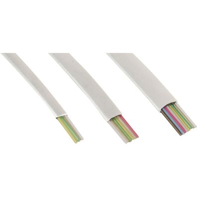 InLine® Modularkabel, 6adrig Flachband weiß, 100m Ring, weiß