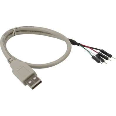 InLine® USB 2.0 Adapterkabel, Stecker A auf Pfostenanschluss, 0,4m, beige