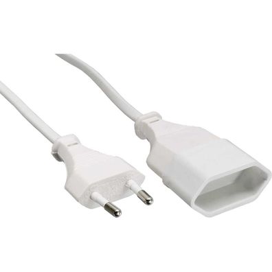 InLine® Euro-Verlängerung, Eurostecker an Eurokupplung, weiß, 3m, weiß