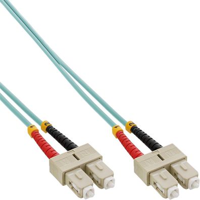 InLine® LWL Duplex Kabel, SC/SC, 50/125µm, OM3, 10m, türkis