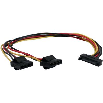 InLine® SATA Strom-Y-Kabel, SATA Buchse an 2x 13,34cm (5,25Zoll) Stecker, 0,3m
