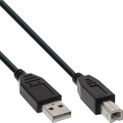 InLine® USB 2.0 Kabel, A an B, schwarz, 3m, schwarz