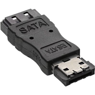 InLine® eSATA auf SATA Adapter, eSATA Stecker an SATA Buchse, schwarz