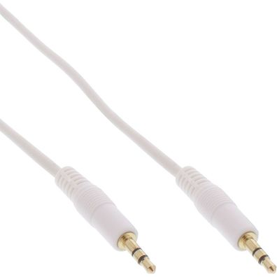 InLine® Klinke Kabel, 3,5mm Stecker / Stecker, Stereo, weiß / gold, 1,5m, weiß